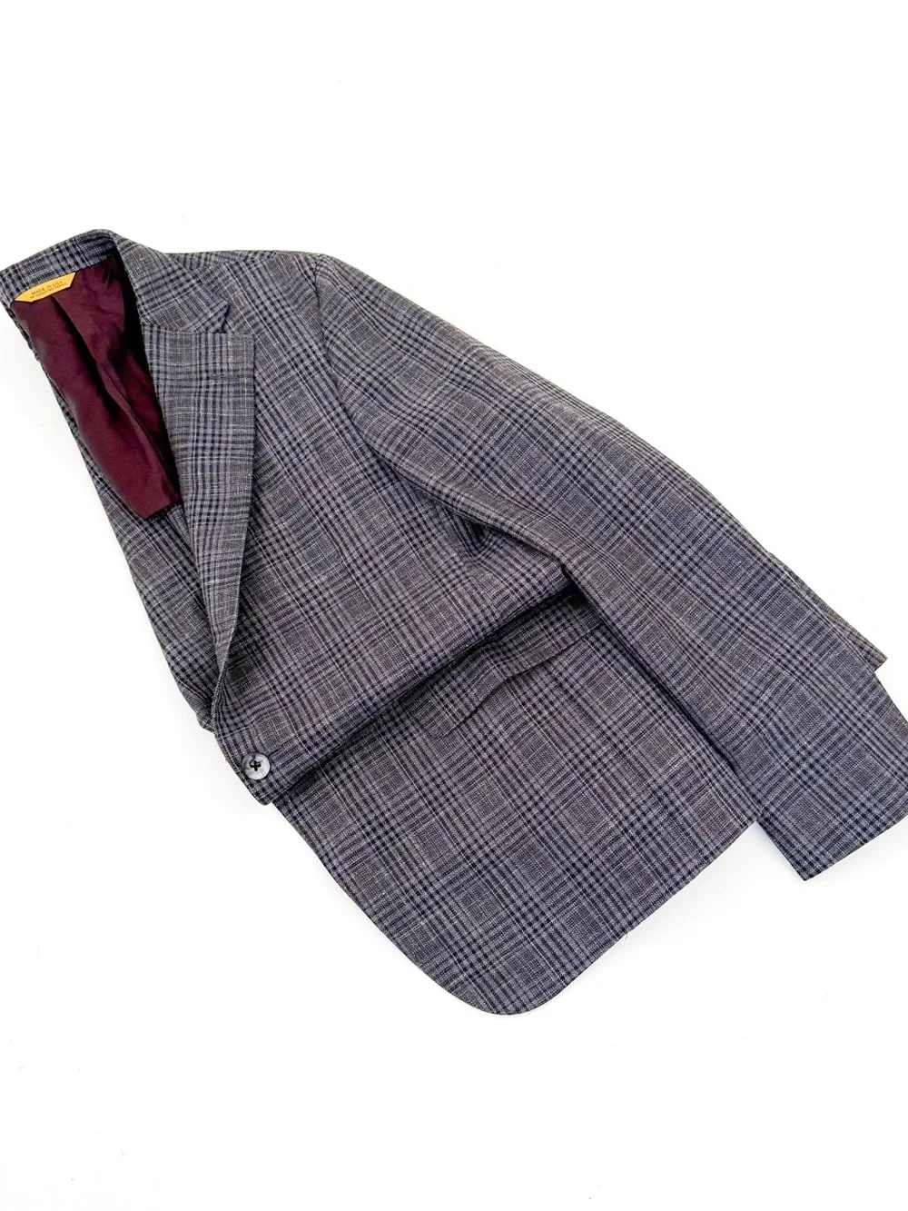 NEW Hickey Freeman Wool Silk Linen Gray Blue Plaid Blazer Sport Coat 40R Men's